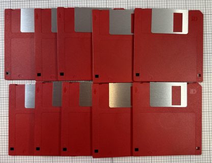 NEW LOT of 10 3.5" Red Floppy Disks - MS-DOS FAT Format 1.44Mb TESTED