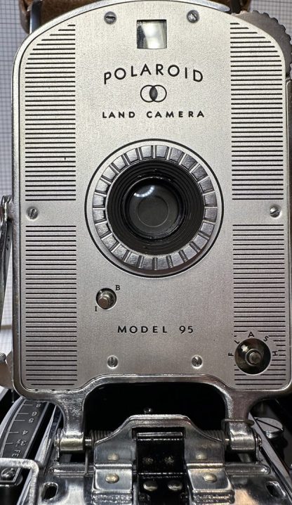 Vintage Polaroid Land Camera Model 95 with hand strap - Image 2