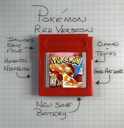 Pokemon Red Version (Game Boy, 1998) Authentic! NEW BATTERY & SAVE GAME!