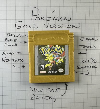 Pokemon Gold Version - Authentic *NEW BATTERY* w/ Save Game