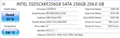 Intel SSDSCKKF256G8 SATA 256GB SSD 0KGH8K - Image 4