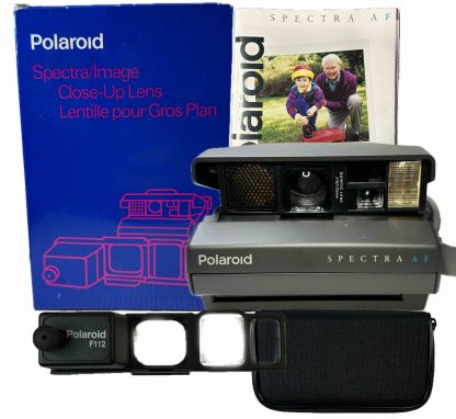 Vintage Polaroid Spectra AF System Instant Camera W/ Close Up Lens, Box, Manual