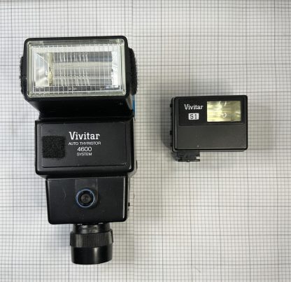 LOT OF 2 - Vivitar 4600 Auto Thyristor & Vivitar 51 Shoe Mount Flash - Untested