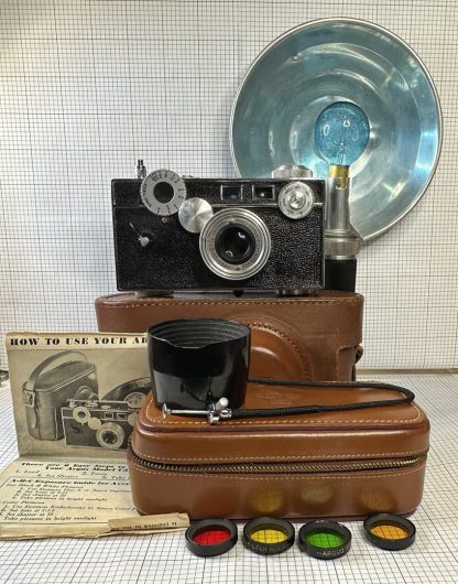 Vintage Argus C3 35mm Camera w/ Flash, Lens Accessory Kit, Case, Manual