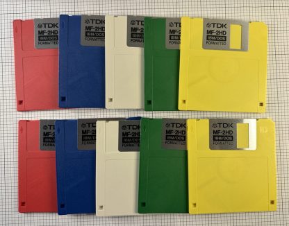 NEW LOT of 10 3.5" Assorted Floppy Disks - MS-DOS FAT Format 1.44Mb TESTED