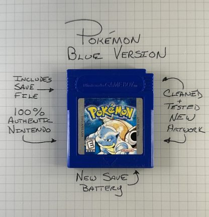 Pokemon Blue (Game Boy Color, 1998) Authentic *NEW BATTERY* w/ Save Game (Copy) (Copy)