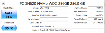 Western Digital SN520 NVMe SDAPTUW-256G-1012 Dell 0NGP80 - Image 3