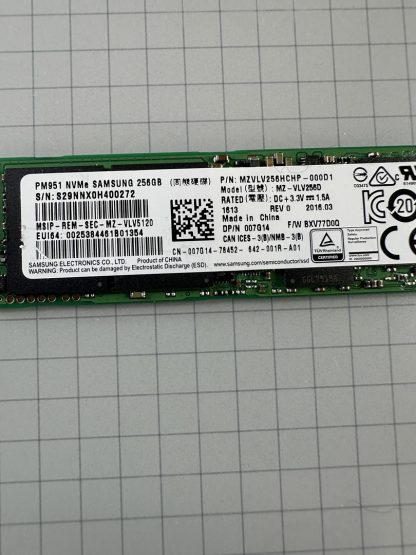 SAMSUNG PM951 MZVLV256HCHP-000D1 256GB M.2 2280 NVMe SSD DP/N 007G14 - Image 3