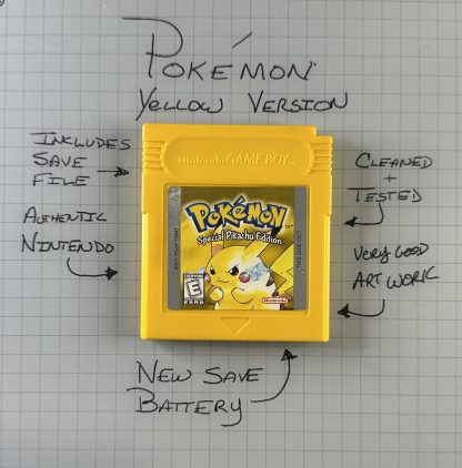 Pokemon Yellow Version (Game Boy, 1999) Authentic *NEW BATTERY* w/ Save Game
