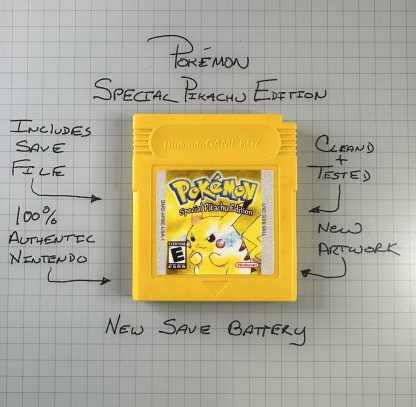 Pokemon Yellow Version (Game Boy, 1999) Authentic *NEW BATTERY* w/ Save Game