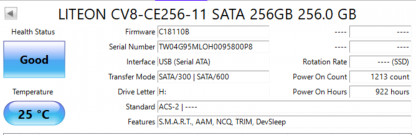 Liteon CV8-CE256-11 256 GB 2.5" SATA Internal SSD 04G95M - Image 3