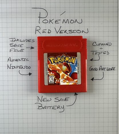 Pokemon Red Version (Game Boy, 1998) Authentic! NEW BATTERY & SAVE GAME!