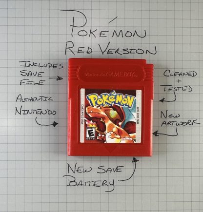 Pokemon Red Version (Game Boy, 1998) Authentic! NEW BATTERY & SAVE GAME!