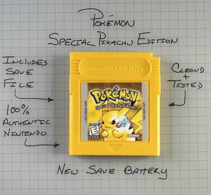 Pokemon Yellow Version (Game Boy, 1999) Authentic *NEW BATTERY* w/ Save Game