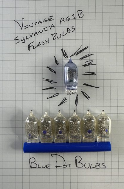 Vintage Flash Bulbs Sylvania AG1B Blue Dot Flashbulbs - 7 Bulbs