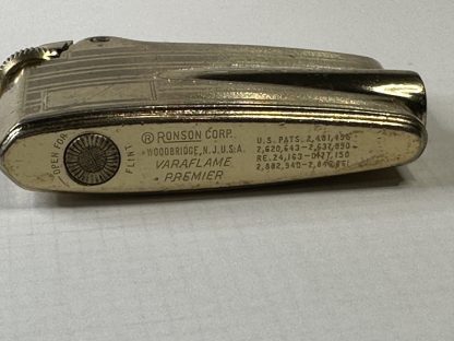 Vintage RONSON CORP. VARAFLAME PREMIER LIGHTER Gold - Image 4