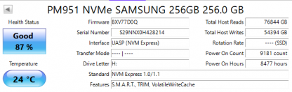 SAMSUNG PM951 MZVLV256HCHP-000D1 256GB M.2 2280 NVMe SSD DP/N 007G14 - Image 4