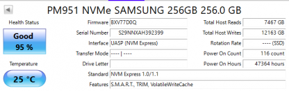 SAMSUNG PM951 MZVLV256HCHP-000D1 256GB M.2 2280 NVMe SSD DP/N 007G14 - Image 4