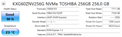 Toshiba KXG60ZNV256G XG6 256GB M.2 NVMe PCIE SSD DP/N 03VFCP - Image 4
