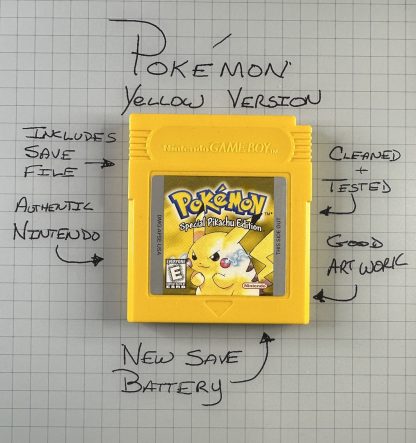 Pokemon Yellow Version (Game Boy, 1999) Authentic *NEW BATTERY* w/ Save Game  - NEAR MINT