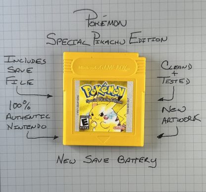 Pokemon Yellow Version (Game Boy, 1999) Authentic *NEW BATTERY* w/ Save Game