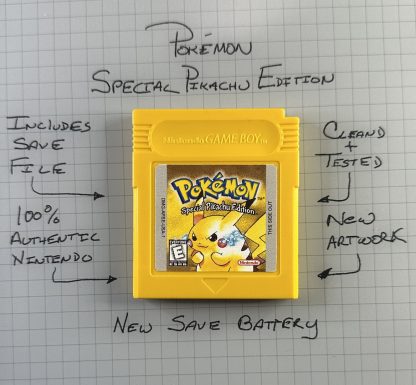 Pokemon Yellow Version (Game Boy, 1999) Authentic *NEW BATTERY* w/ Save Game