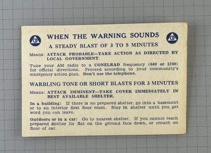 1959 Civil Defense Preparedness Pocket Card - Image 3