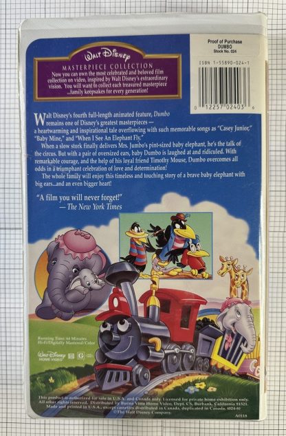 Dumbo (VHS, 1999) Walt Disney's Masterpiece Collection - Image 3