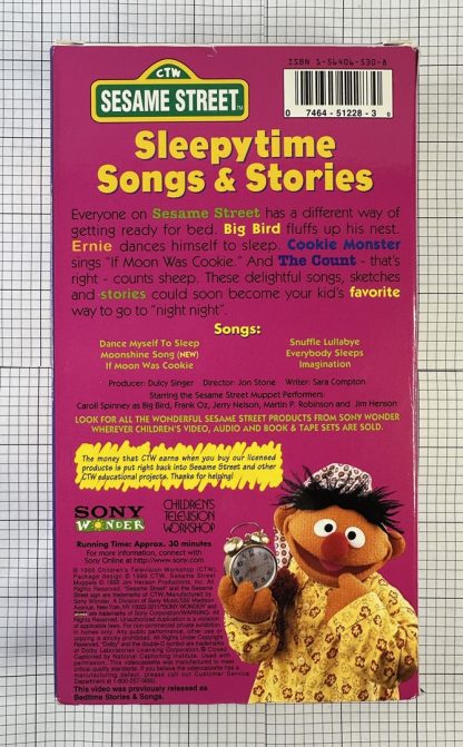 Sesame Street - Sleepytime Songs & Stories (VHS 1996) - Image 2
