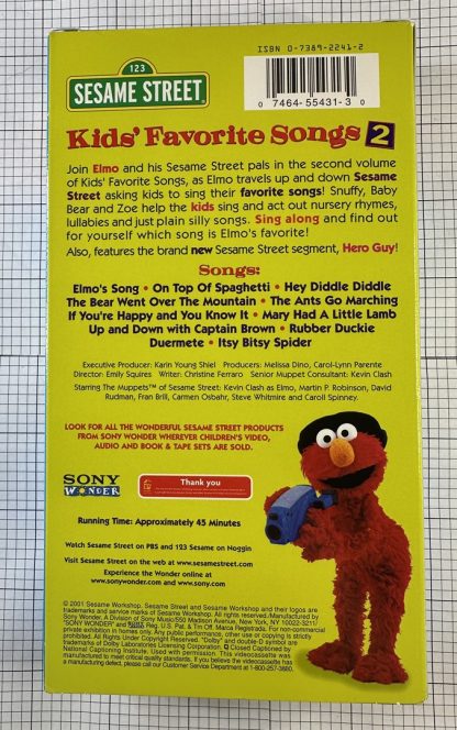 Sesame Street - Kids’ Favorite Songs 2 (VHS, 2001) - Image 2