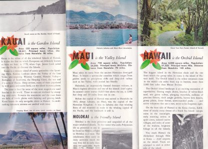 Vintage 1960 Lot of 2 Aloha Airlines brochure w/ illustrated map of Hawaii - Image 13