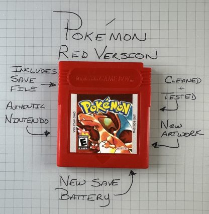 Pokemon Red Version (Game Boy, 1998) Authentic! NEW BATTERY & SAVE GAME!