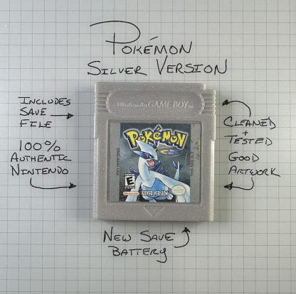 Pokemon Silver (Game Boy Color, 2000) Authentic *NEW BATTERY* & Save Game