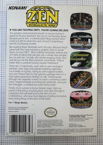 ZEN: INTERGALACTIC NINJA Nintendo NES CIB box Boxed Complete - Image 5