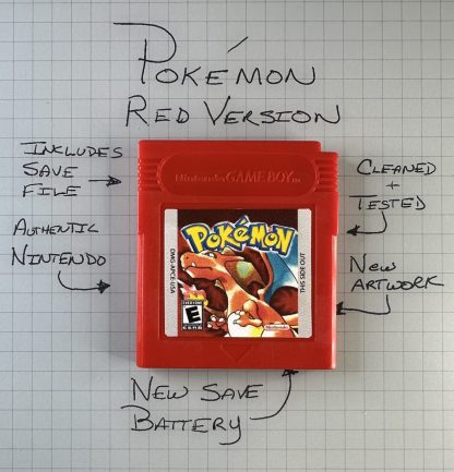 Pokemon Red Version (Game Boy, 1998) Authentic! NEW BATTERY & SAVE GAME!