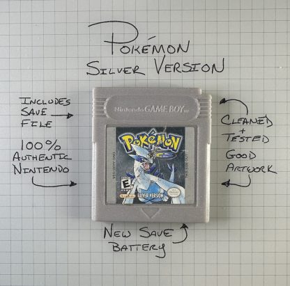 Pokemon Silver (Game Boy Color, 2000) Authentic *NEW BATTERY* & Save Game