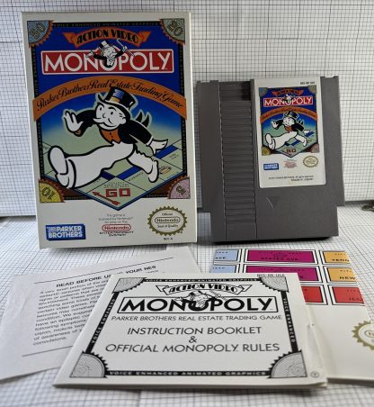 Monopoly (Nintendo Entertainment System, 1989) - CIB w/ Manual, Dust Cover & Game Poster! - Image 4