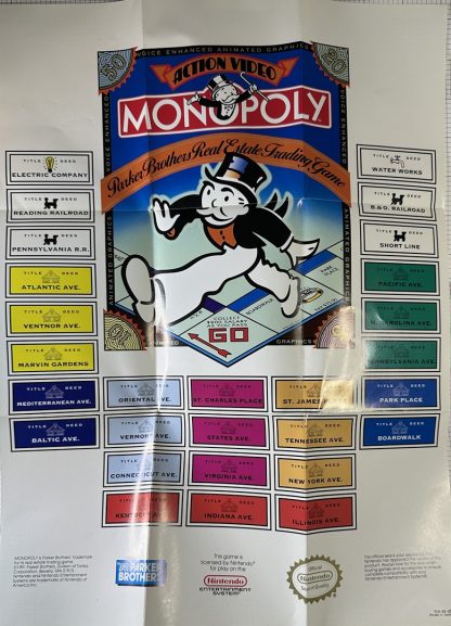 Monopoly (Nintendo Entertainment System, 1989) - CIB w/ Manual, Dust Cover & Game Poster! - Image 12