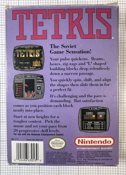 Tetris (Nintendo Entertainment System, 1989) - CIB w/ Manual, Dust Cover & Inserts! - Image 2