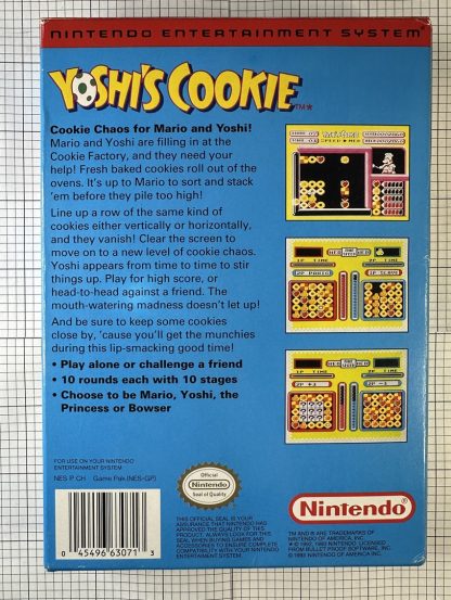 Yoshi's Cookie (Nintendo NES 1993) CIB Complete in box, W/ Manual and Inserts - Image 6