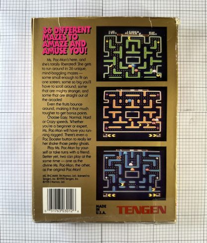 Ms. Pac-Man Tengen (Nintendo NES 1990) CIB Complete in box, W/ Manual and Dust Cover - Image 10