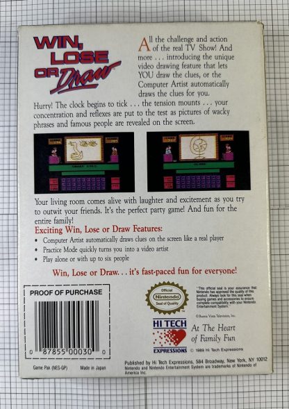 Win Lose Or Draw (Nintendo NES 1990) CIB Complete in box, W/ Manual and Inserts - Image 9