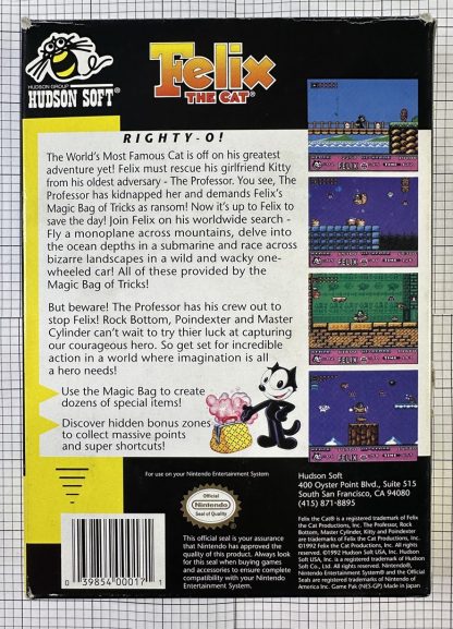 Felix The Cat : Nintendo NES CIB Complete In Box w/ poster, manual, inserts! - Image 6