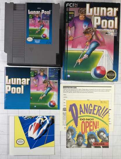 Lunar Pool (Nintendo Entertainment System, 1987)  Complete In Box w/ Manual, Inserts