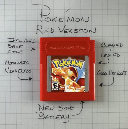 Pokemon Red Version (Game Boy, 1998) Authentic! NEW BATTERY & SAVE GAME!