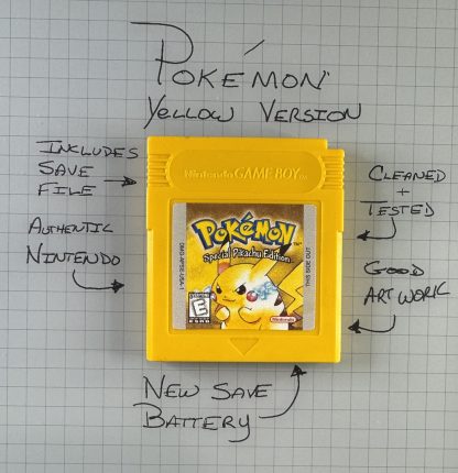 Pokemon Yellow Version (Game Boy, 1999) Authentic *NEW BATTERY* w/ Save Game