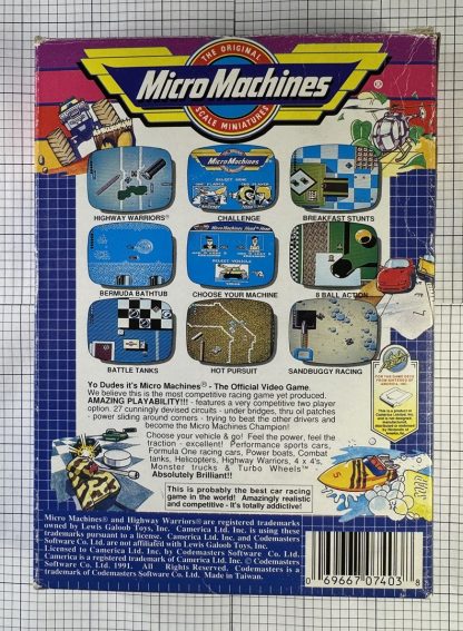 Rare Gold Micro Machines Nintendo Entertainment System - Cartridge, Box, Manual - Image 9