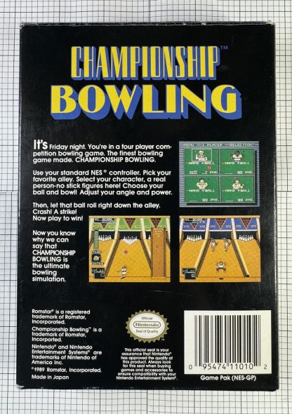 Championship Bowling  (NES, 1989) Complete In Box w/ Poster! - Image 9