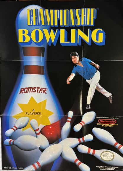 Championship Bowling  (NES, 1989) Complete In Box w/ Poster! - Image 2
