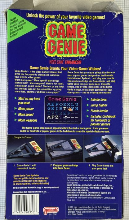 Nintendo NES Game Genie Game Enhancer Galoob w/ Book of Codes Manual & Box - Image 10